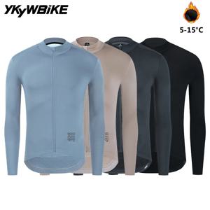 YKYWBIKE 겨울 사이클링 저지 남성용 보온 플리스 자전거 의류 MTB 긴팔 따뜻한 로드 바이크 재킷 야외 라이딩 상의