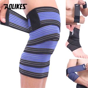 AOLIKES 1PC 40-180CM 탄력 붕대 압축 무릎 지원 스포츠 스트랩 무릎 보호대 밴드 발목 다리 팔꿈치 손목 송아지 받침대