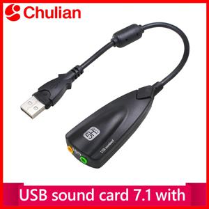 5HV2 외장 USB 사운드 카드 7.1, 3.5mm 오디오 인터페이스 어댑터 포함, 헤드폰, 스피커, 노트북, 컴퓨터, PC용