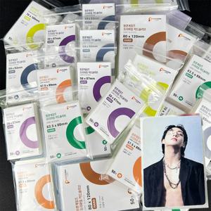 50-500개 한국 카드 슬리브 투명 무산성 CPP 하드 포토카드 홀로그램 보호 필름 앨범 바인더 포토 팝콘 카드