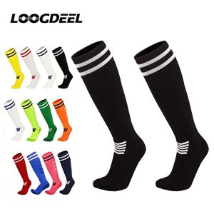 남성용 Loogdeel 축구 양말 어린이용 프로 경기용 긴 양말 수건 안감 땀 흡수 방지 미끄럼 방지 내구성 스포츠