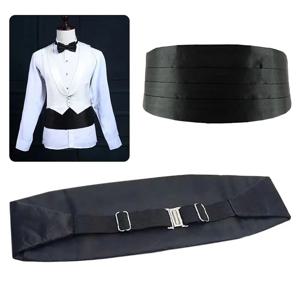 패션 와이드 실크 새틴 턱시도 Cummerbund 탄성 신사 포켓 스퀘어 배꼽 밴드 비즈니스 넥타이 세트 Compere