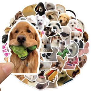 50PCS 개 스티커 귀여운 동물 계정 재료 전화 케이스 노트북 가방 물 컵 방수 스티커