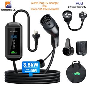 GOODCELL Type1/Type2 EV 충전기 EVSE 충전 휴대용 6/8/10A/13A/15A 조정 가능한 AU NZ 플러그 충전 플러그 IP 66 사용