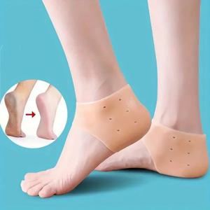발바닥 근막염을위한 2PCS 발 뒤꿈치 쿠션 젤 발 뒤꿈치 보호대 아킬레스 건염 뼈 박차 아픈 발 통증 완화 페디큐어 도구