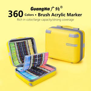 120-360 색상 아크릴 마커 펜 세트 페인트 브러시 펜 페인팅 컬러링 펜 DIY 그래피티 아트 만들기 학교 및 사무용품