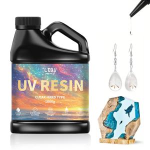 500g/1000g UV 에폭시 수지 접착제 높은 투명도 빠른 건조 접착제 높은 경도 수지 접착제 보석 만들기를 위한 DIY 용품