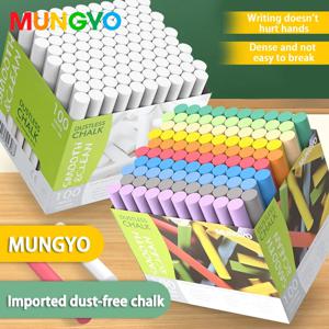 MUNGYO 무진분필 컬러/화이트 무독성 먼지 없는 생생한 칠판용 10개입 어린이 교사 학생 사무실용