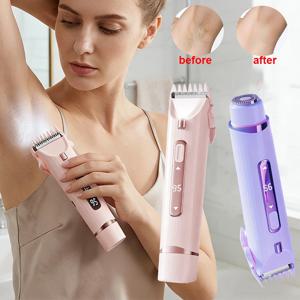 여성용 전기 면도기 미니 듀얼 헤드 바디/얼굴/겨드랑이/다리 제모용 전기 면도기 여성용 무통증 비키니 트리머
