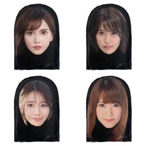 일본 여성 스타의 얼굴의 3D 시뮬레이션, 패러디 헤드기어 코스프레, 그리고 재미있는 거즈 마스크가 라이브 스트림에 나온다