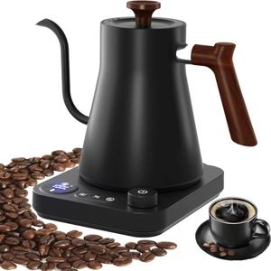 전기 구즈넥 주전자 900ML 핸드 브루 커피 포트 스마트 주전자 온도 조절 냄비 급속 가열 주전자 110v/220v