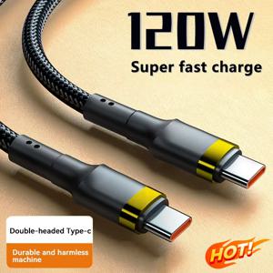 120W 고속 충전 케이블 PD 퀵차징 고품질 USB C to USB 타입 C 케이블 (아이폰, 샤오미 17 플러스 프로 맥스, 삼성 S24 호환)