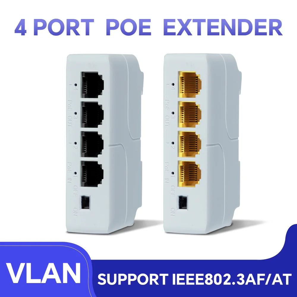 4포트 PoE 익스텐더, IP 포트 전송용 PoE 리피터, POE 스위치 NVR IP 카메라용 확장기