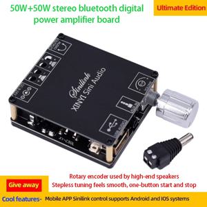 XINYI Sini 오디오 C50L/C100L 스테레오 블루투스 디지털 파워 앰프 보드, 50W 듀얼 채널, 360 도 무단 튜닝 AMP모듈