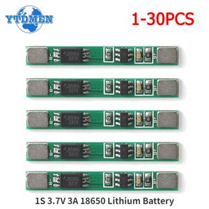 1-30개 1S 3.7V 3A 18650 리튬 배터리 과충전 과방전 과전류 단락 충전 보호 보드 모듈 BMS