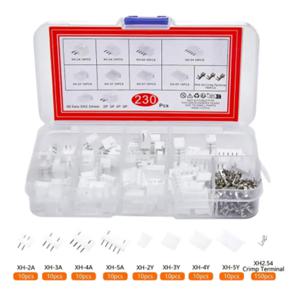 230개 피치 터미널 키트 JST PH 2.0mm XH 2.54mm 2/3/4/5 핀 남성 여성 플러그 크림프 와이어 커넥터 플라스틱 하우징 헤더
