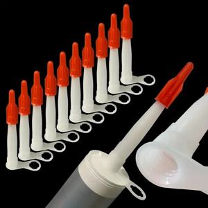 코킹 세이버 캡 (빨간색, PE 소재), 코킹 및 접착제 경화를 방지하는 재사용 가능한 노즐 커버