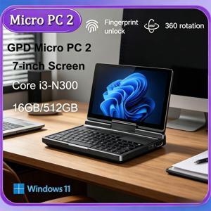 핫세일 GPD 마이크로 PC 2 7인치 터치스크린 미니 노트북 N300 CPU 16GB 램 512GB SSD 윈도우11 경량 휴대용 컴퓨터