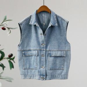 모모카 루즈핏 데님 베스트