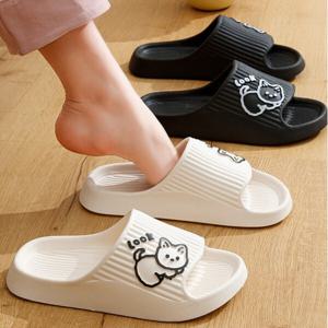 여성 고양이 컴포트 샌들 슬리퍼 가벼운 무게 안정적 쿠션감 소프트 아쿠아 실내화 (2켤레이상추가할인)