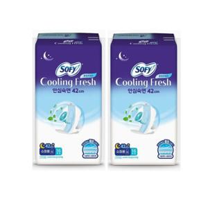 쏘피 쿨링프레쉬 날개형 생리대 슈퍼롱 16px2팩 안심숙면 입는오버나이트 대형 특대형 중형 라이너