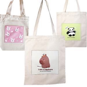 모음 판다 곰돌이 캐릭터 에코백 초등 초등학생 중학생 에코백 핸드폰 가방 캔버스백 어린이날 단체 선물