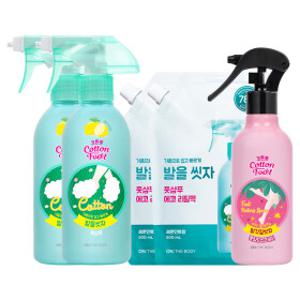 온더바디 코튼풋 발을씻자 풋샴푸 레몬 385ml 2개+리필 500ml 2개 +특별증정) 발각질 벗자 풋필링 스프레이