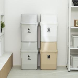 가정용 재활용 내츄럴 분리수거함 35L 1+1