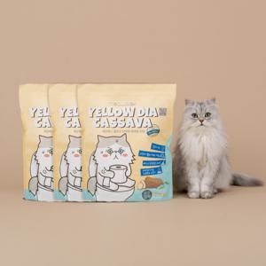 미유박스 고양이모래 옐로우 다이아 천연 브라질 카사바 모래 굵은입자 4.5kg x 3개