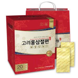 고려 홍삼 절편 타워형 20g 20개입 /400g/ 쇼핑백 선물세트 정과 /실속형