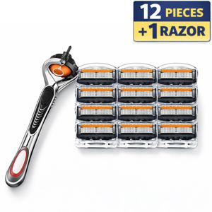 슈투스 질레트 호환용 면도날 신형 프로글라이드 퓨전 파워 5중날 12개입 +면도기 1개