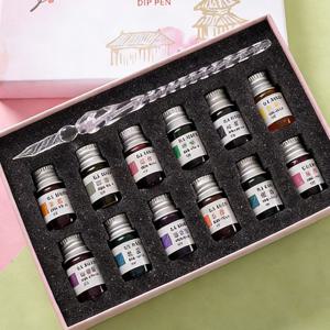 미니제이드 크리스탈 유리 만년필 + 딥 잉크 12p 선물 세트