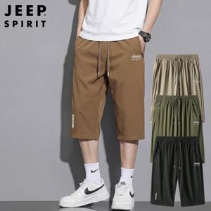 JEEP SPIRIT 남성 냉감 7부 반바지 여름 쿨링 트레이닝 캐주얼 팬츠
