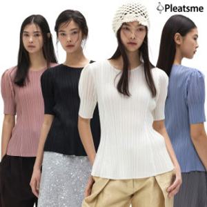 플리츠미 (26SS) 플리츠 웨이브 퍼프 블라우스 2종