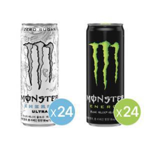 (현대홈쇼핑)몬스터 에너지 울트라 355ml 캔 24개+몬스터 에너지 그린 355 캔 24개