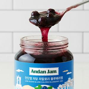 안단잼 저당 저칼로리 블루베리잼 380g 저당 저칼로리 당류 5g 불필요한 성분은 빼고 좋은 재료만 사용