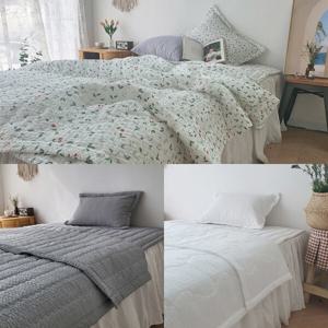 {균일가} 여름 시어서커 차렵 이불 3종 / 펜션 단체 기숙사 병원 여름 침대패드