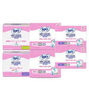 쏘피 바디피트 볼록맞춤 생리대 16x5팩 대형 중형 소형 오버나이트 슈퍼롱 무표백 모음전