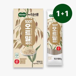 1+1 순솔 100% 오트밀국수 1kg+1kg (100g x  총20봉) 글루텐프리 파스타면 고단백질 무가당 오트밀면