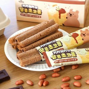 키키쿼카 신상/MD픽) 키키쿼카의 땅콩초코롤 20입 240g x 3통 쿠키 과자 간식