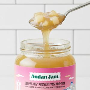 안단잼 저당 저칼로리 백도복숭아잼 380g 저당 저칼로리 당류 4g 향긋한 백도복숭아의 향기가 가득