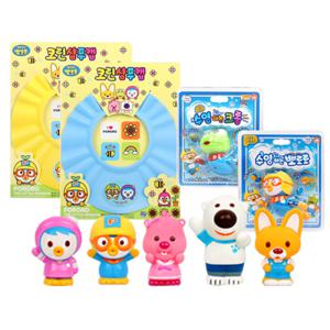 뽀로로 물놀이 3종세트 뽀로로 물총5종+수영하는뽀로로+리퍼뽀로로 크린 샴푸캡 2개(색상랜덤)