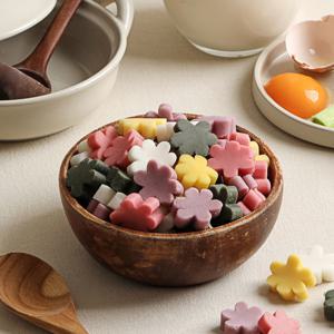 우리쌀 국산 재료만 사용한 오색 꽃 떡국 떡 2팩 -고운 빚깔 오색꽃떡