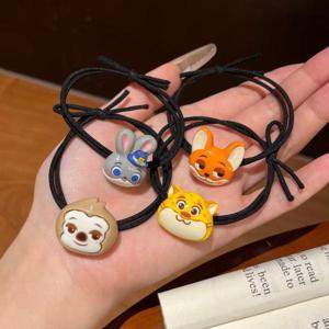 4+4 주토피아 닉 주디 고무줄 헤어타이 매무시