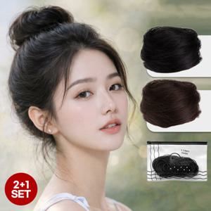 3초 똥머리 가발 2+1 올림머리 볼륨 헤어피스 (대용량머리끈포함)