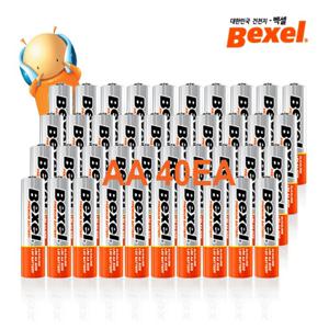 벡셀 알카라인 건전지 AA 40알 벌크 최신제조 무료배송 관공서 학교 기업 병원 대량주문