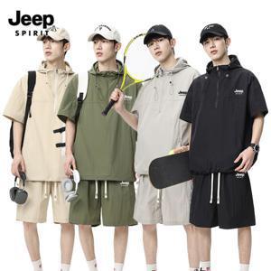 특가 지프 JEEP SPIRIT 남녀공용 아노락 상하의세트 UV차단99% 쿨링 등산 바람막이 반바지 세트 JP2529