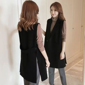 조끼코트 여성 정장베스트 롱조끼 봄여름 코트 빅사이즈 민소매 ~5XL