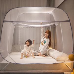 원터치 사각모기장 텐트형 바닥있는 양문지퍼 침대 방충망 모기장 OMN-OT120