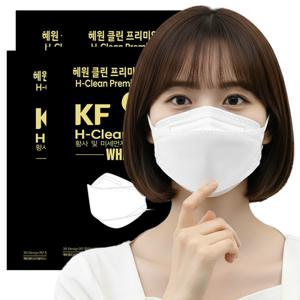 혜원클린 국산 KF94 대형 마스크 화이트 100매 지퍼팩 포장